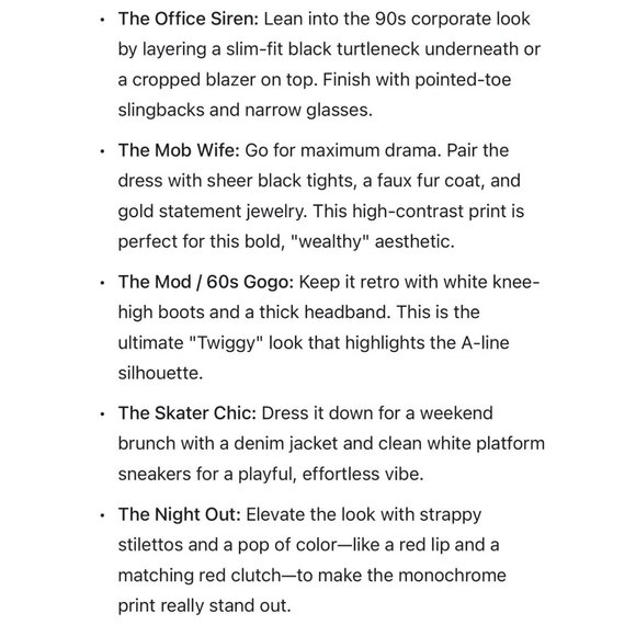 NWT Black & White Fit & Flare Mini Dress | Mod Mob Wife Office Siren Skater Chic - Picture 8 of 9